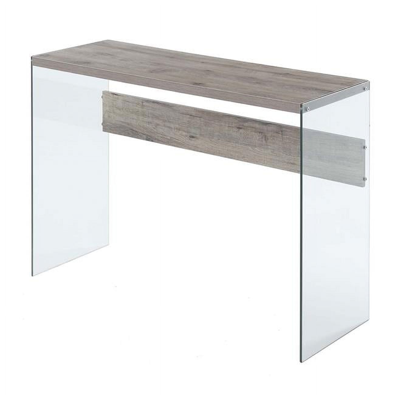 Soho Sandstone & Glass 44" Modern Console Table with Storage