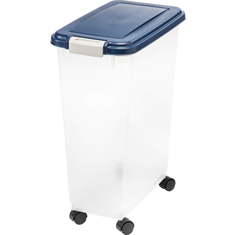 47 Qt. Navy Airtight Plastic Pet Food Storage Container