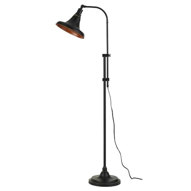 58" Black Adjustable Metal Arc Floor Lamp