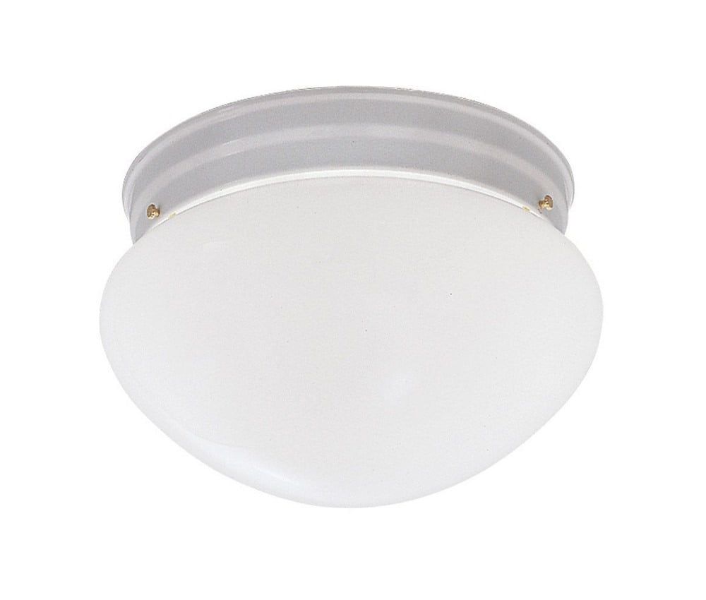 Sleek White Frosted Glass 9.25" Globe Flush Mount Light