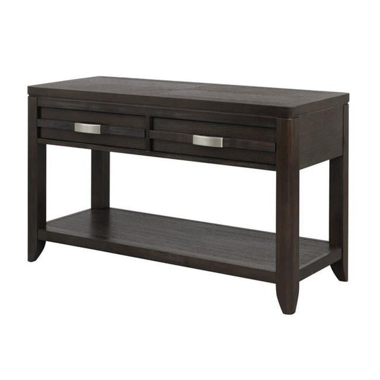 Espresso Acacia Wood & Glass 48" Console Table with Storage