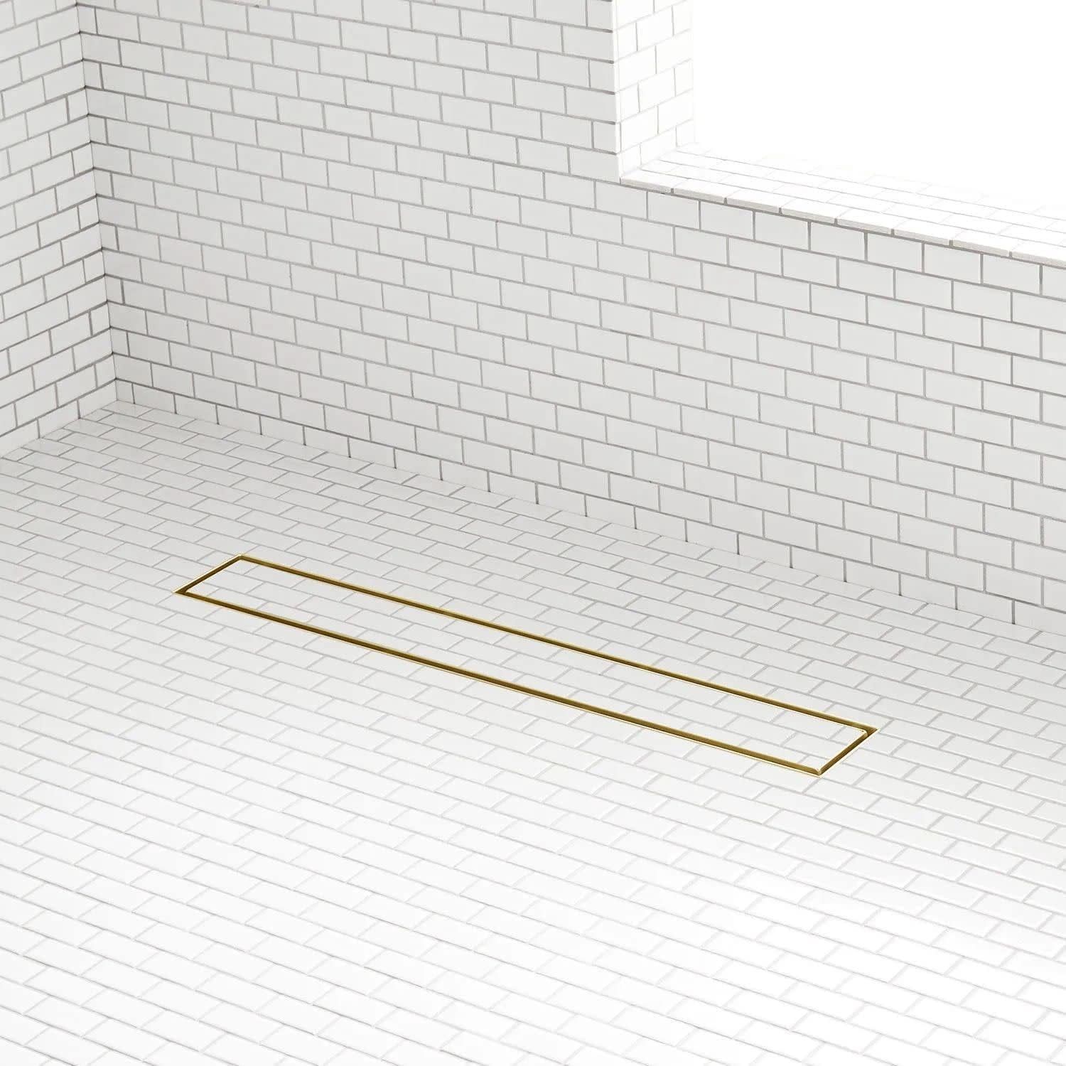 Cohen 18" Brushed Gold Tile Insert Linear Shower Drain