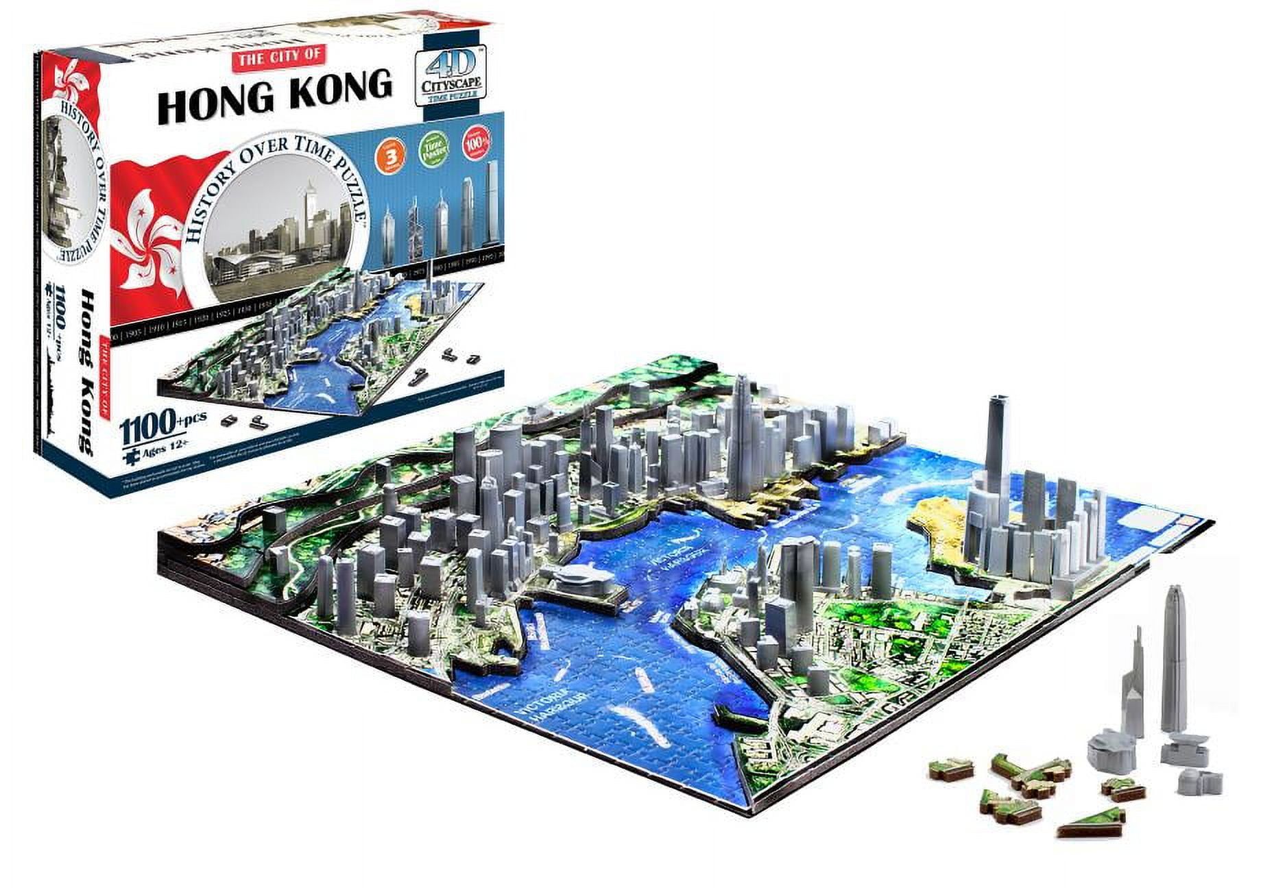 4D Hong Kong Cityscape Time Puzzle with 1100 Pieces