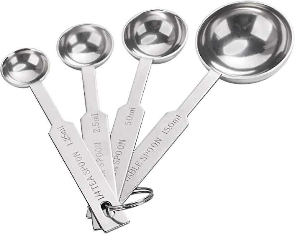 4-Piece Stainless Steel Measuring Spoon Set for Dry Ingredients