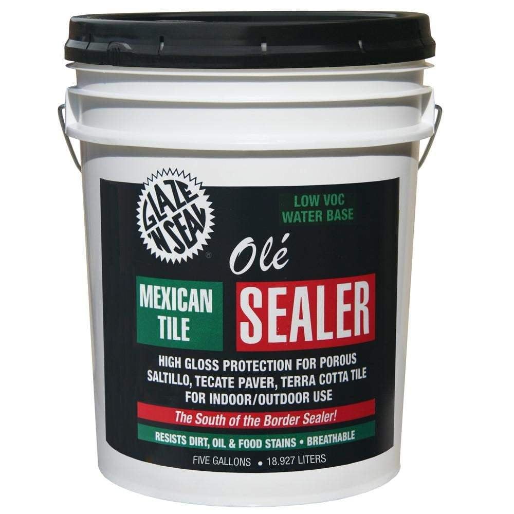 5-Gallon High-Gloss Clear Concrete and Tile Sealer