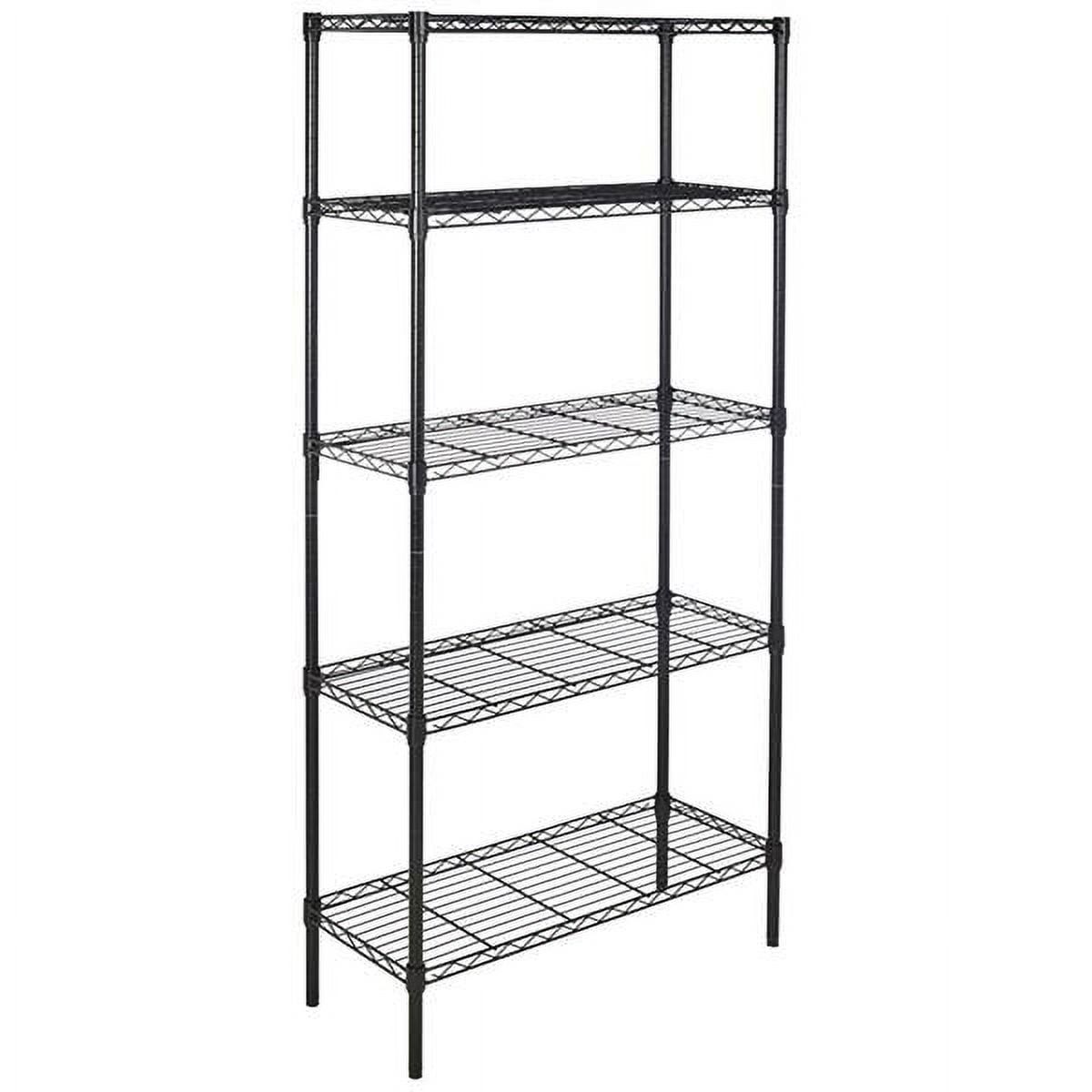 Black 5-Tier Adjustable Iron Shelving Unit