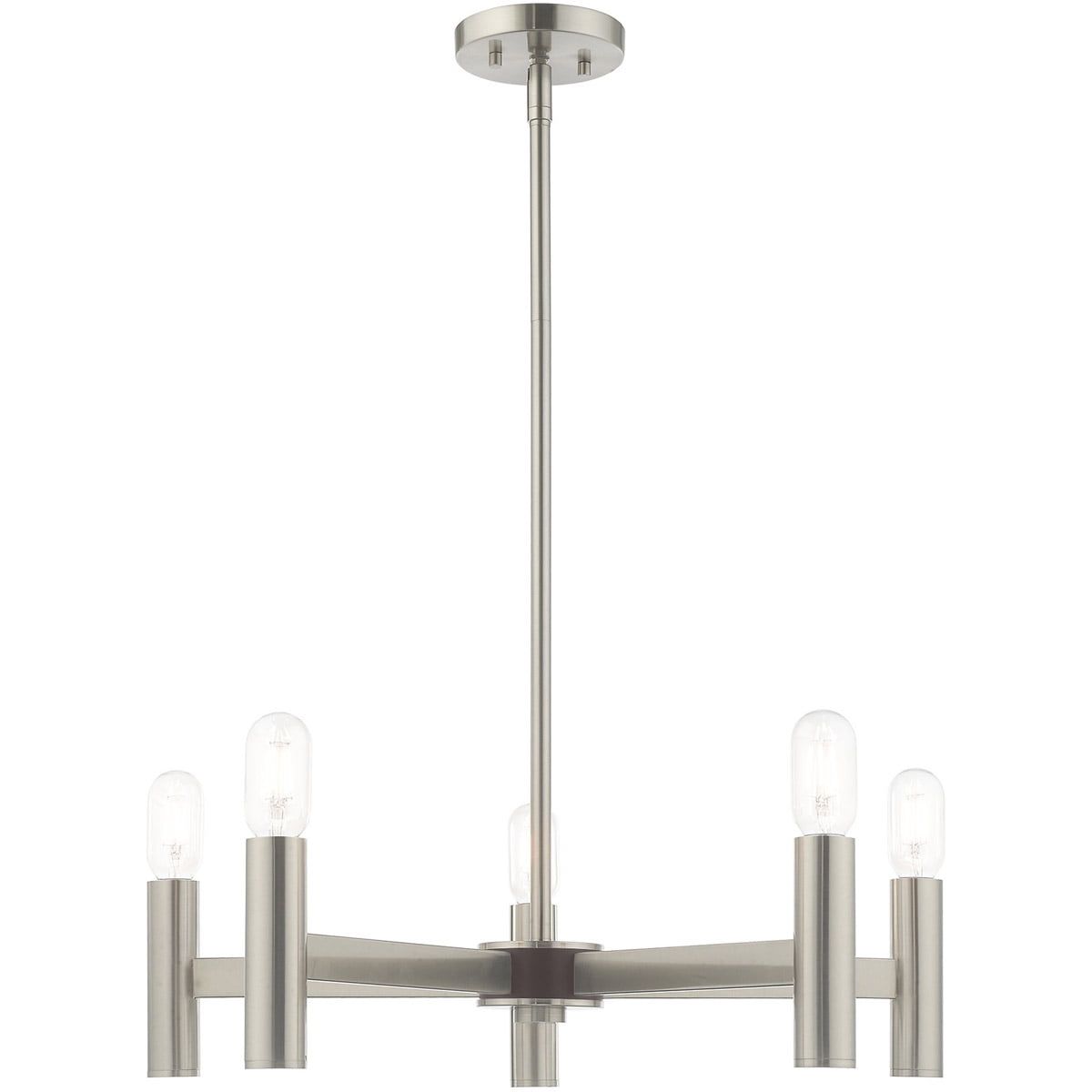 Copenhagen Industrial Chic 5-Light Brushed Nickel Chandelier