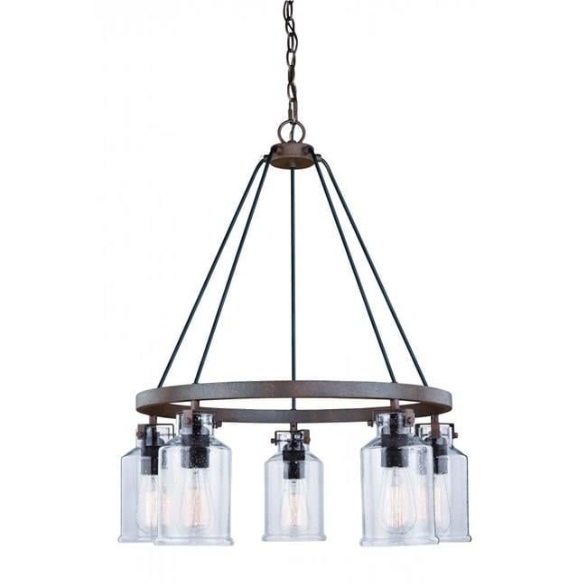 Milone Rustic Bronze 5-Light Chandelier