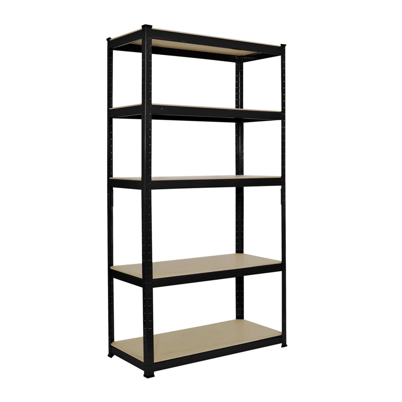 Black 5-Tier Steel and MDF Garage Storage Rack