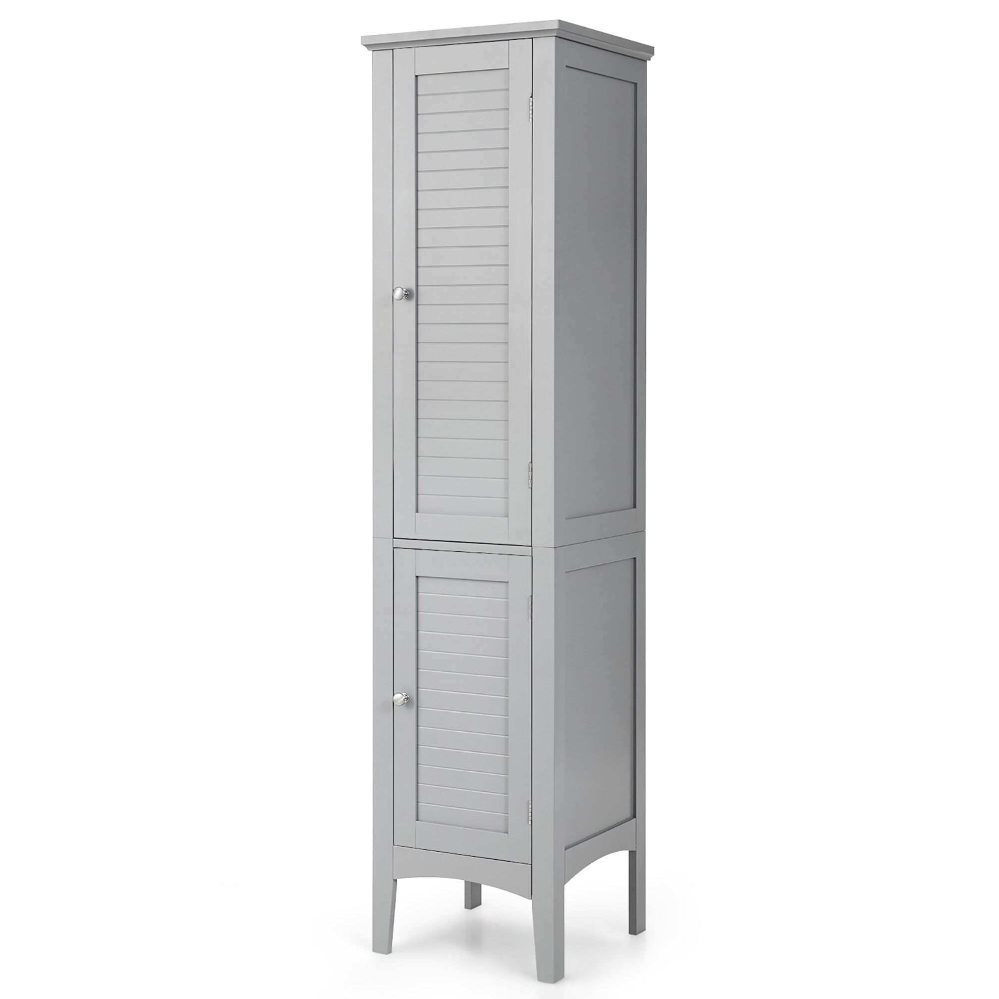 Gray Tall Lockable MDF 5-Tier Freestanding Cabinet