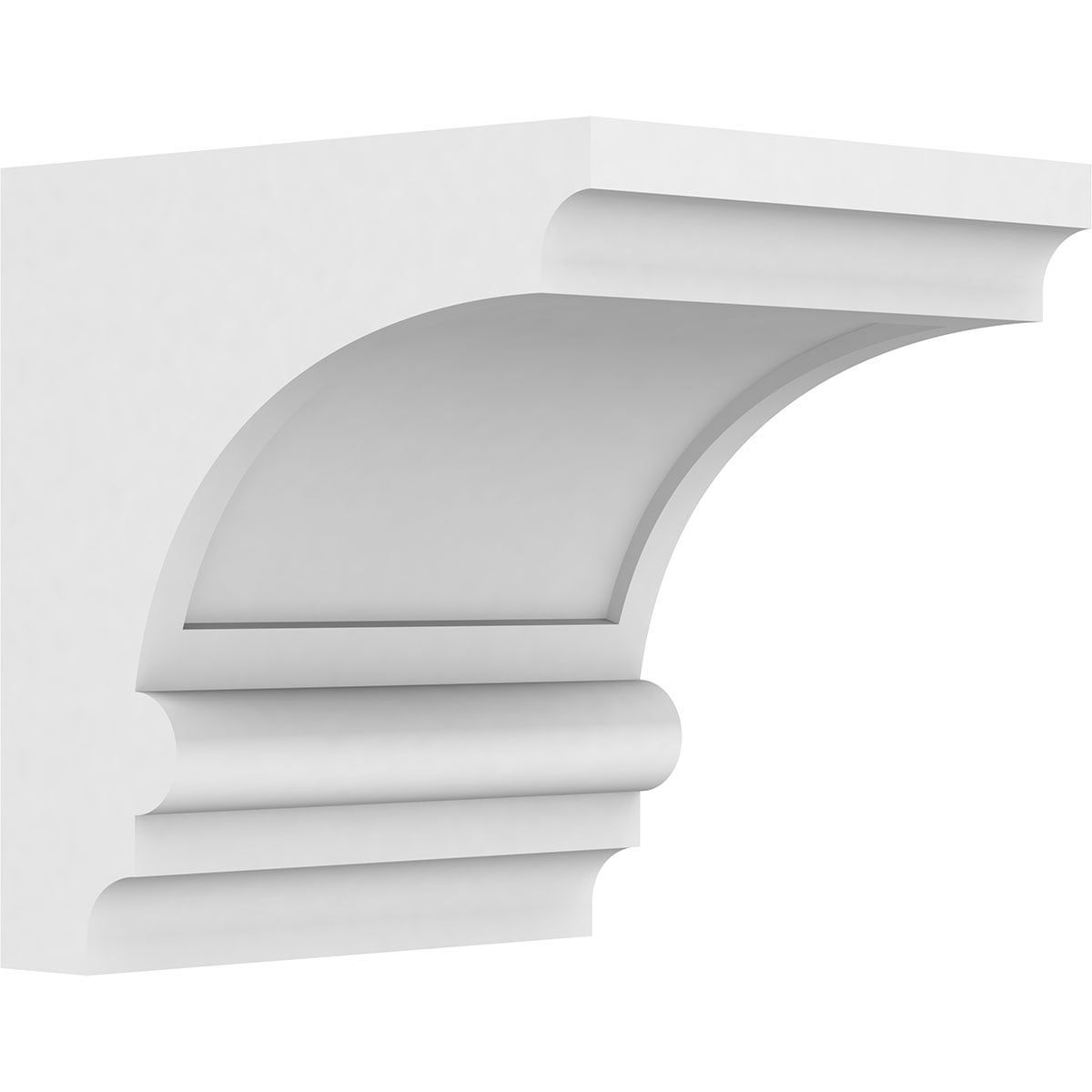 White Architectural Grade PVC Decorative Corbel 5"W x 6"D x 6"H