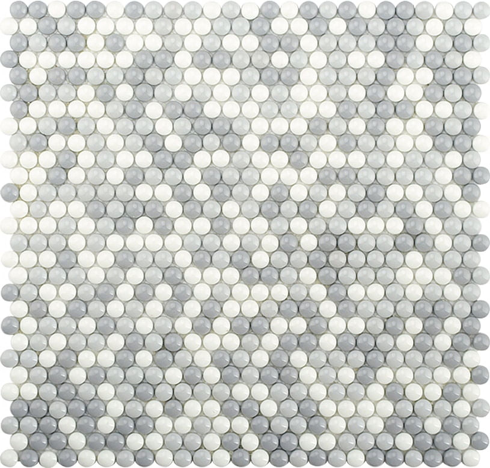 Alabaster White and Gray Recycled Glass Mosaic Tile