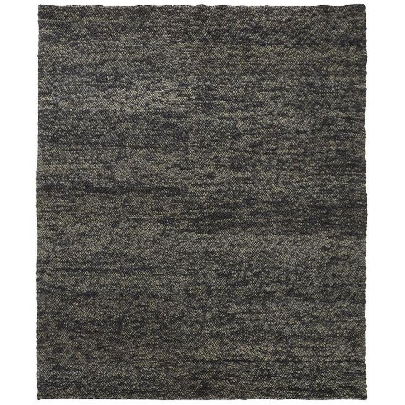 5 x 8 ft. Gray and Black Wool Handwoven Stain Resistant Area Rug