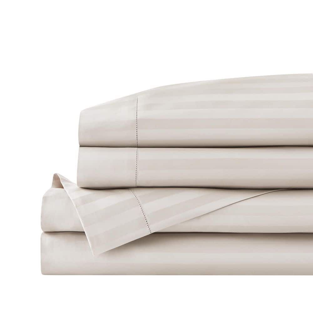 500 Thread Count Biscuit Egyptian Cotton Damask King Sheet Set