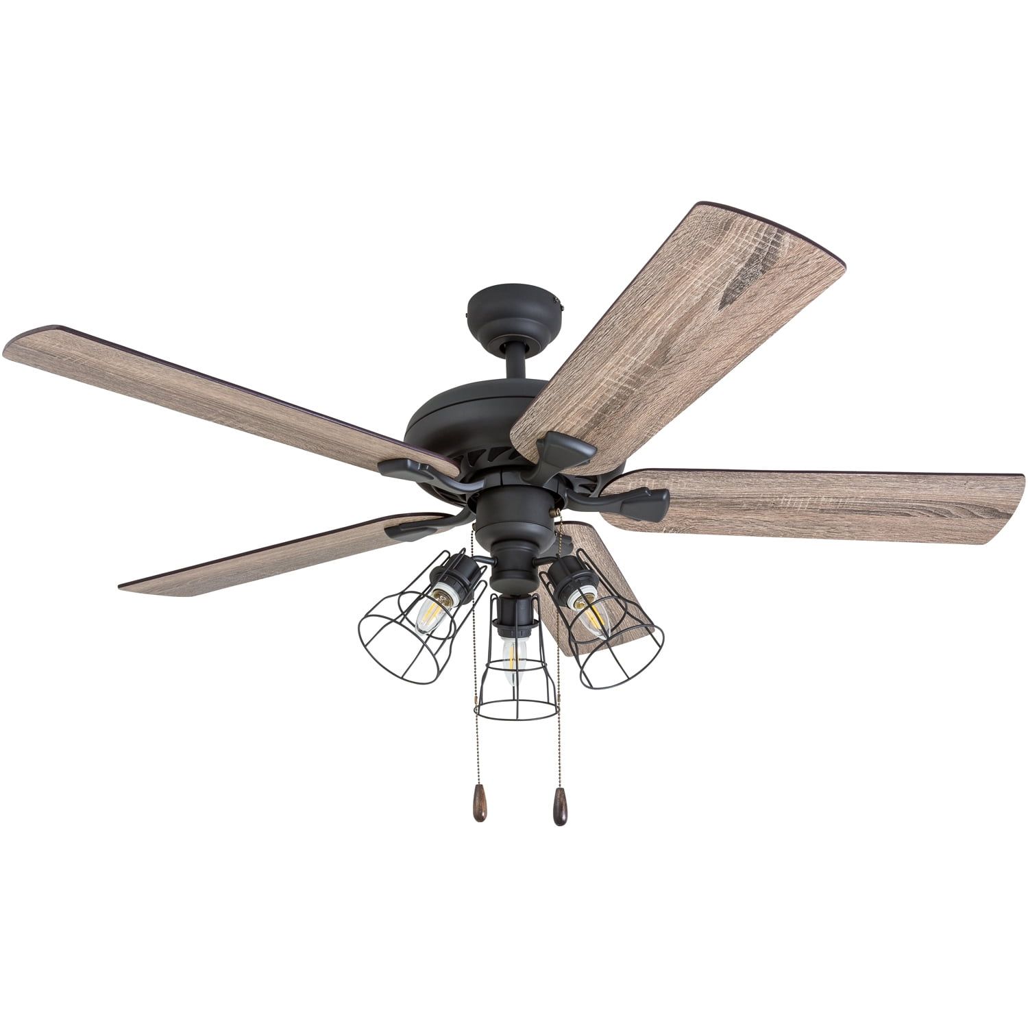 52" Aged Bronze Industrial Ceiling Fan with Light and Remote