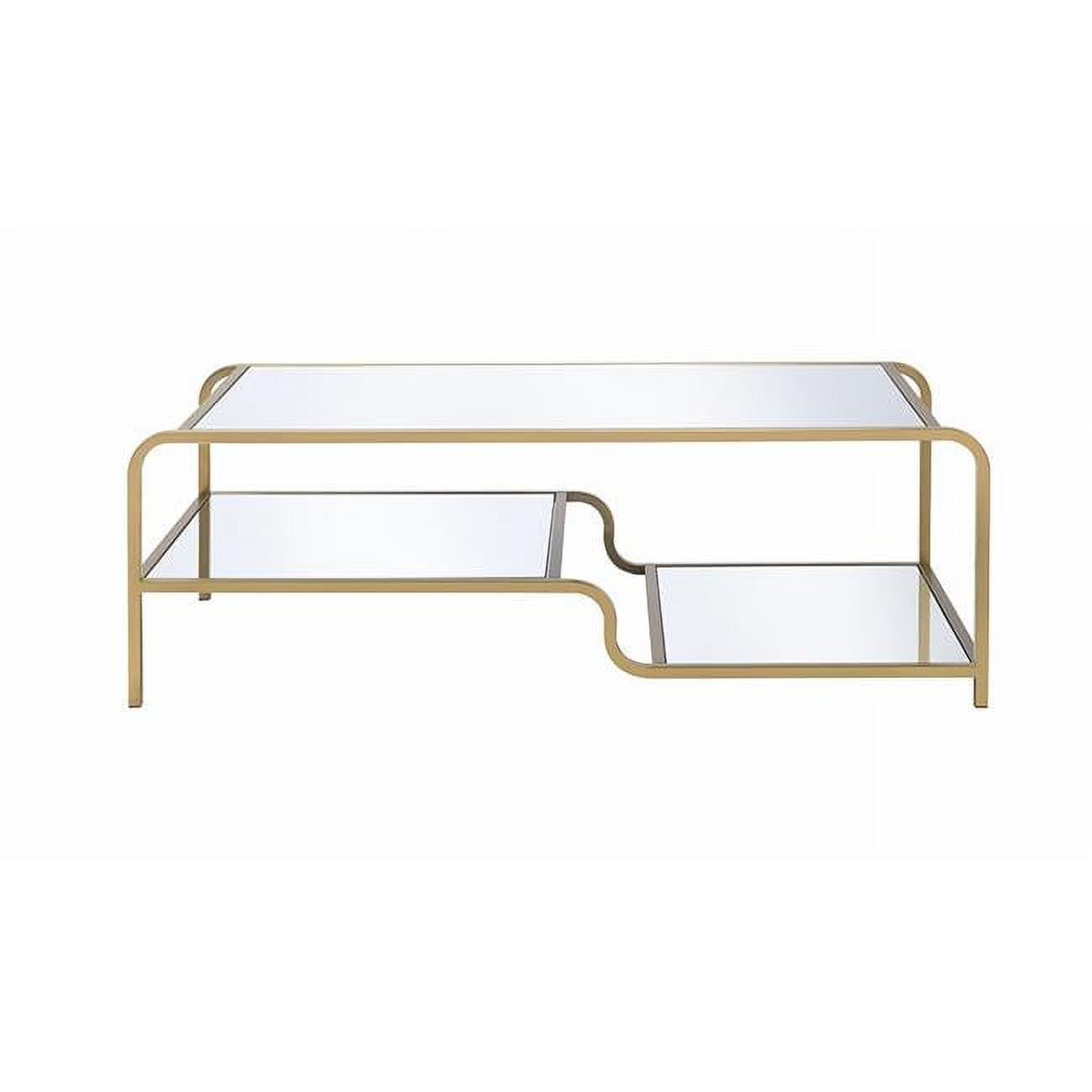 Modern Gold and Clear Glass Lift-Top Coffee Table