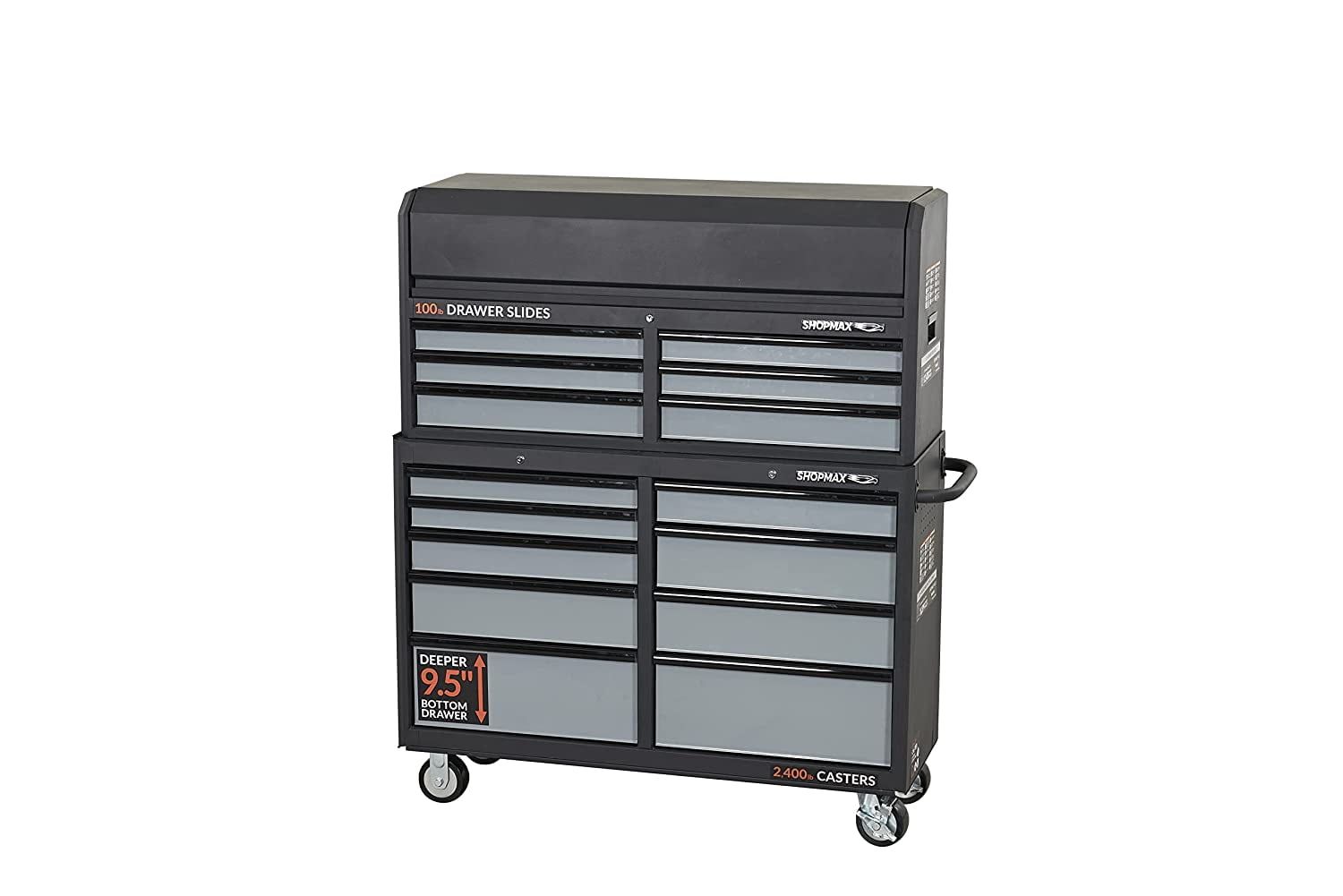 52" Black Steel 17-Drawer Rolling Tool Chest and Cabinet