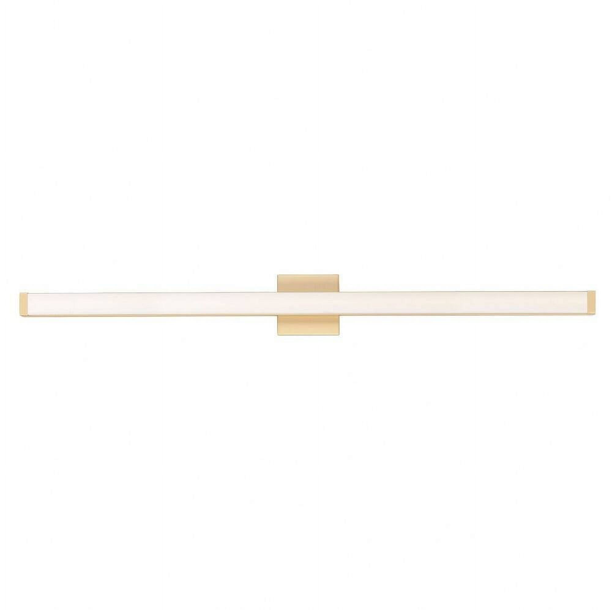 Elegant Gold 48" LED Vanity Light with White Acrylic Shade