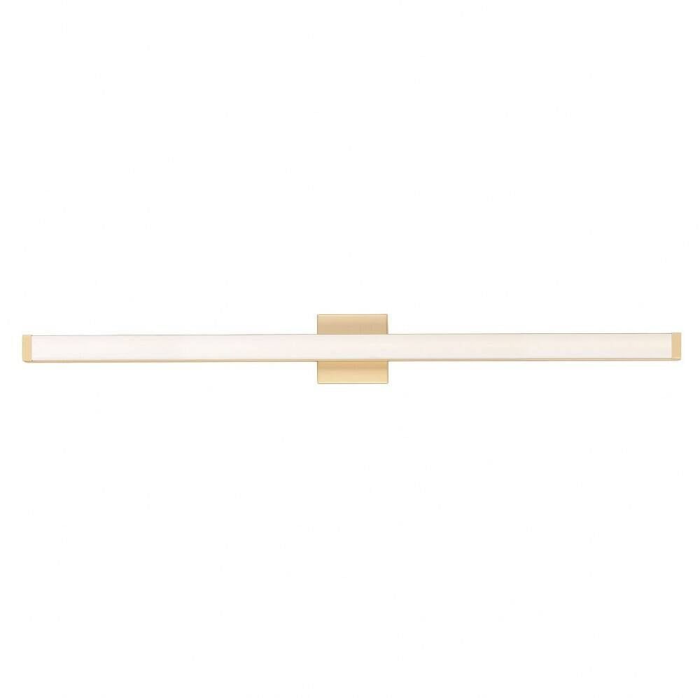 Elegant Gold 48" LED Vanity Light with White Acrylic Shade