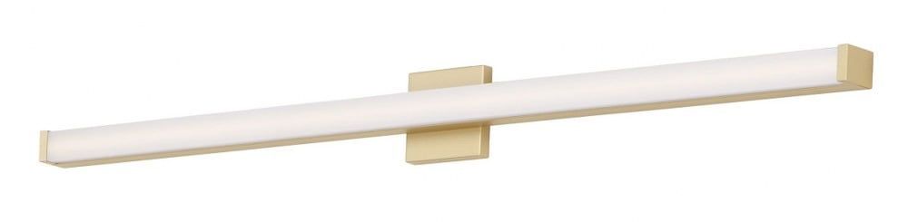 Elegant Gold 48" LED Vanity Light with White Acrylic Shade