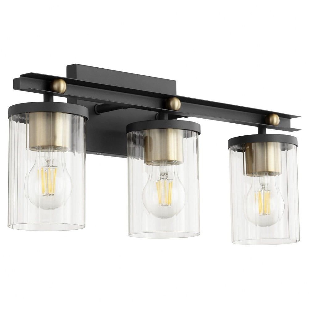 Empire Noir Aged Brass 3-Light Outdoor Vanity Light