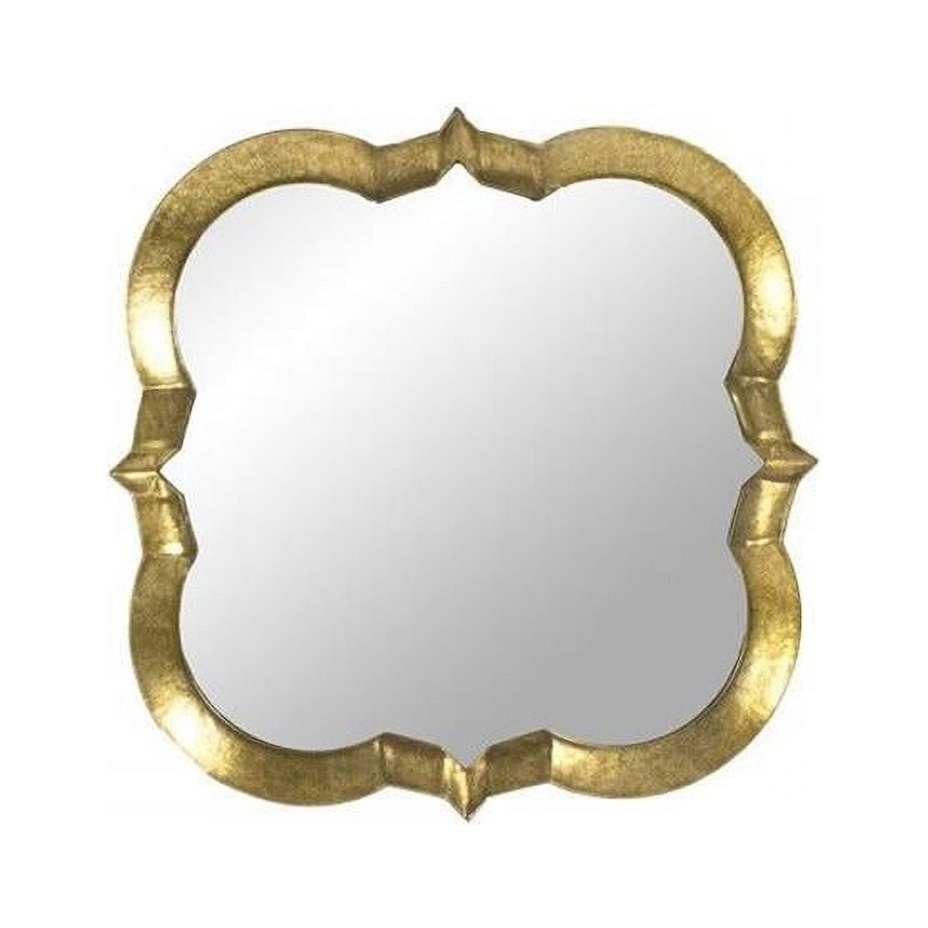 Elisha Large Square Distressed Gold Wooden Mirror