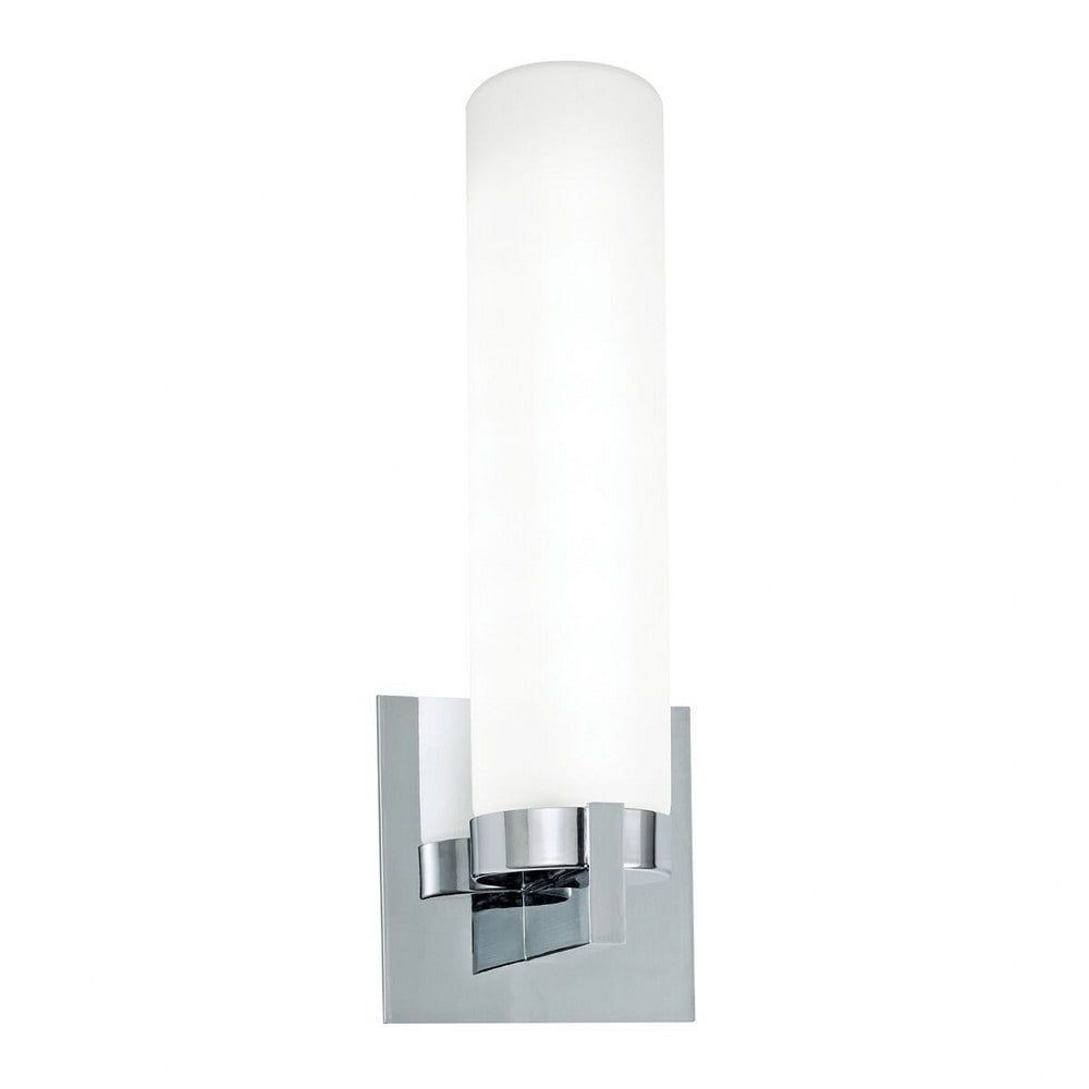 Newport Chrome and Matte Opal Dimmable Wall Sconce