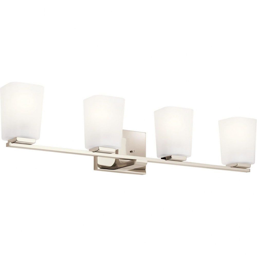 Polished Nickel 32" Modern 4-Light Vanity Fixture