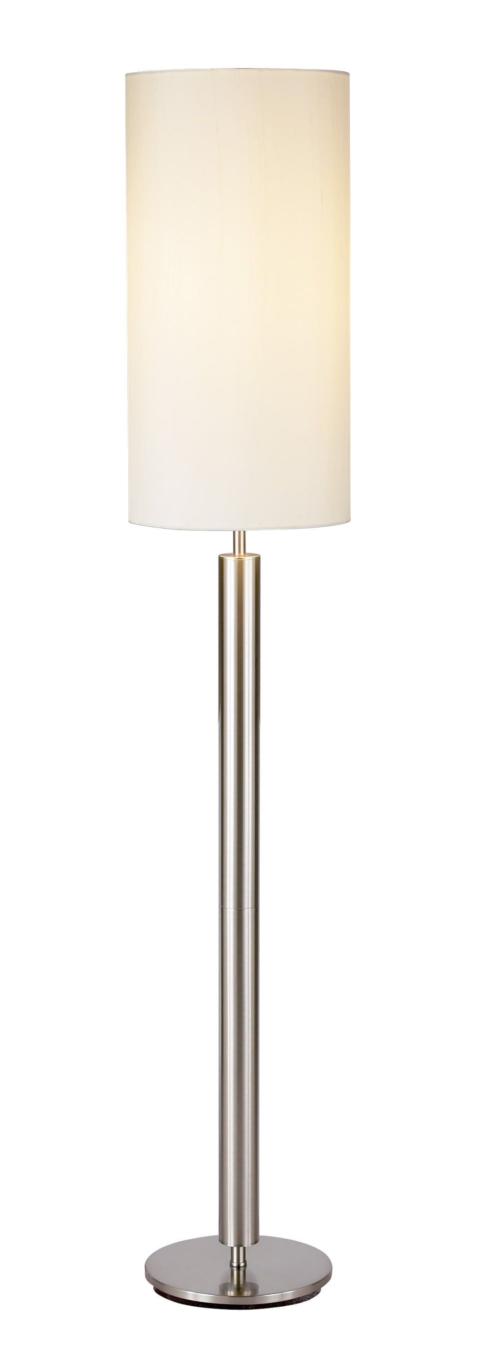 Sleek Black Touch Sensor Floor Lamp with Tall Silk Shade