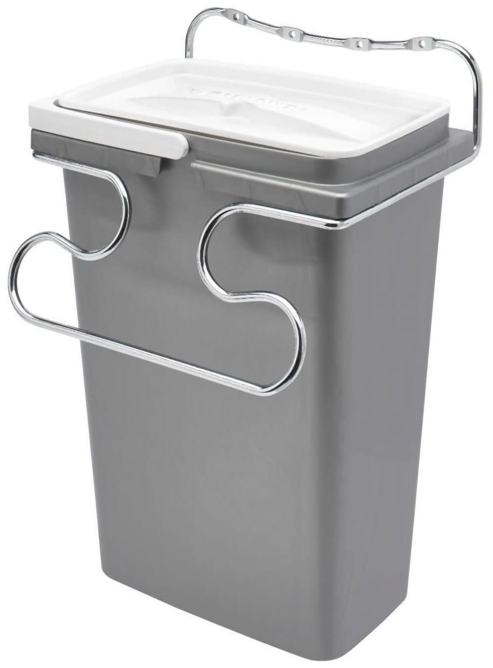 Silver Pull-Out Polymer Waste Container with Towel Dispenser