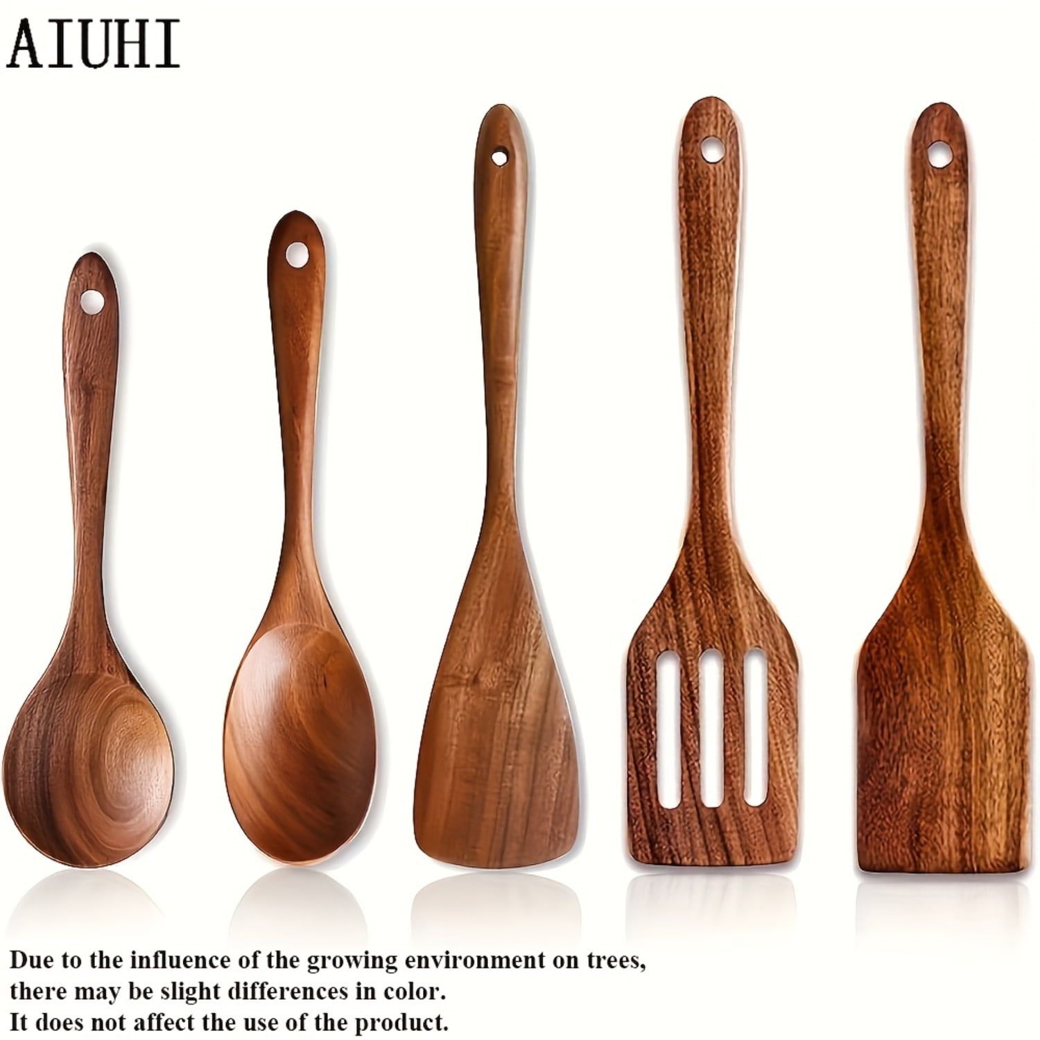 Acacia Wood 5-Piece Non-Stick Cooking Utensils Set