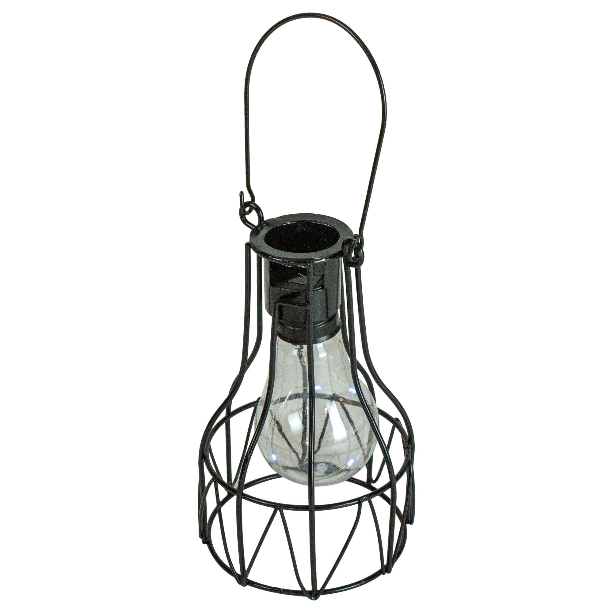 6.5" Black Geometric LED Outdoor Hanging Lantern