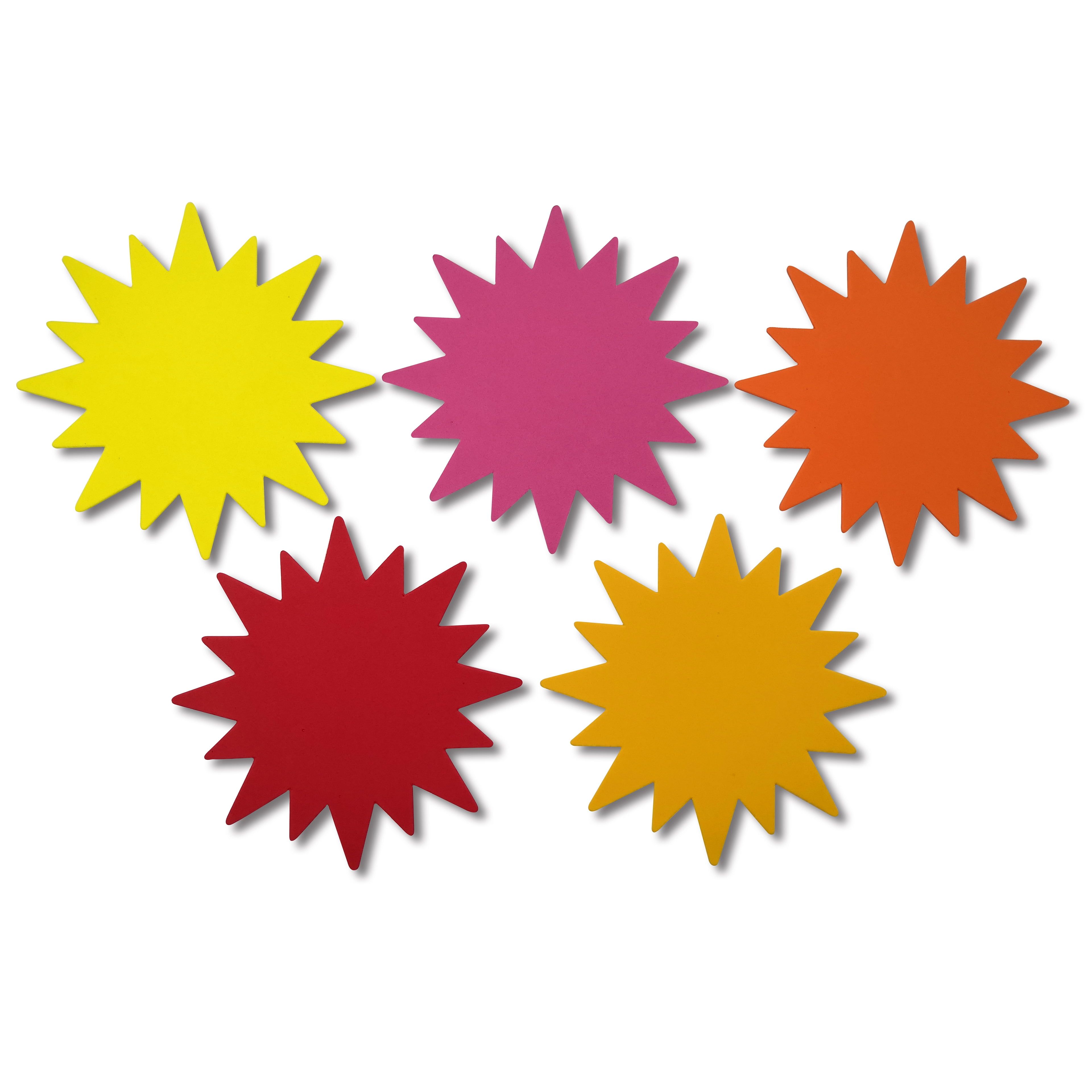 Colorful Sun-Shaped Foam Craft Pieces, 6.5" - 35 Count