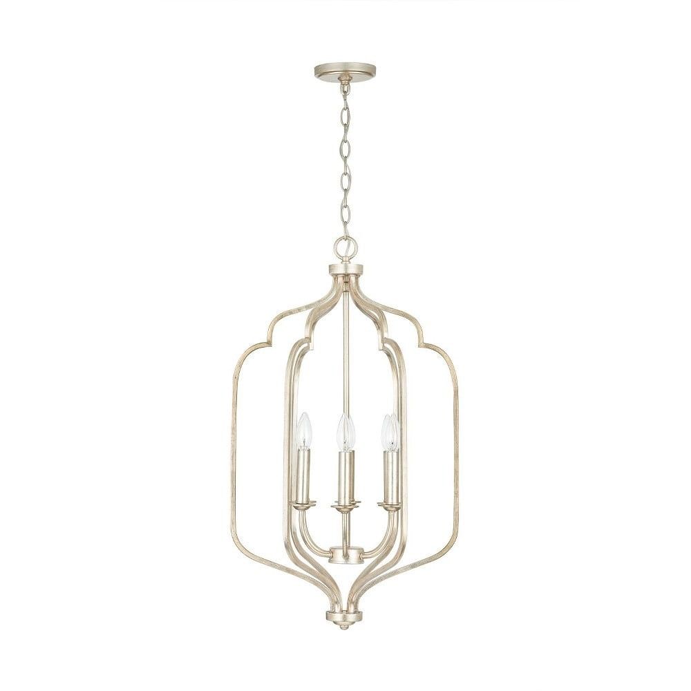 Elegant Ophelia 6-Light Winter Gold Chandelier with Distressed Finish