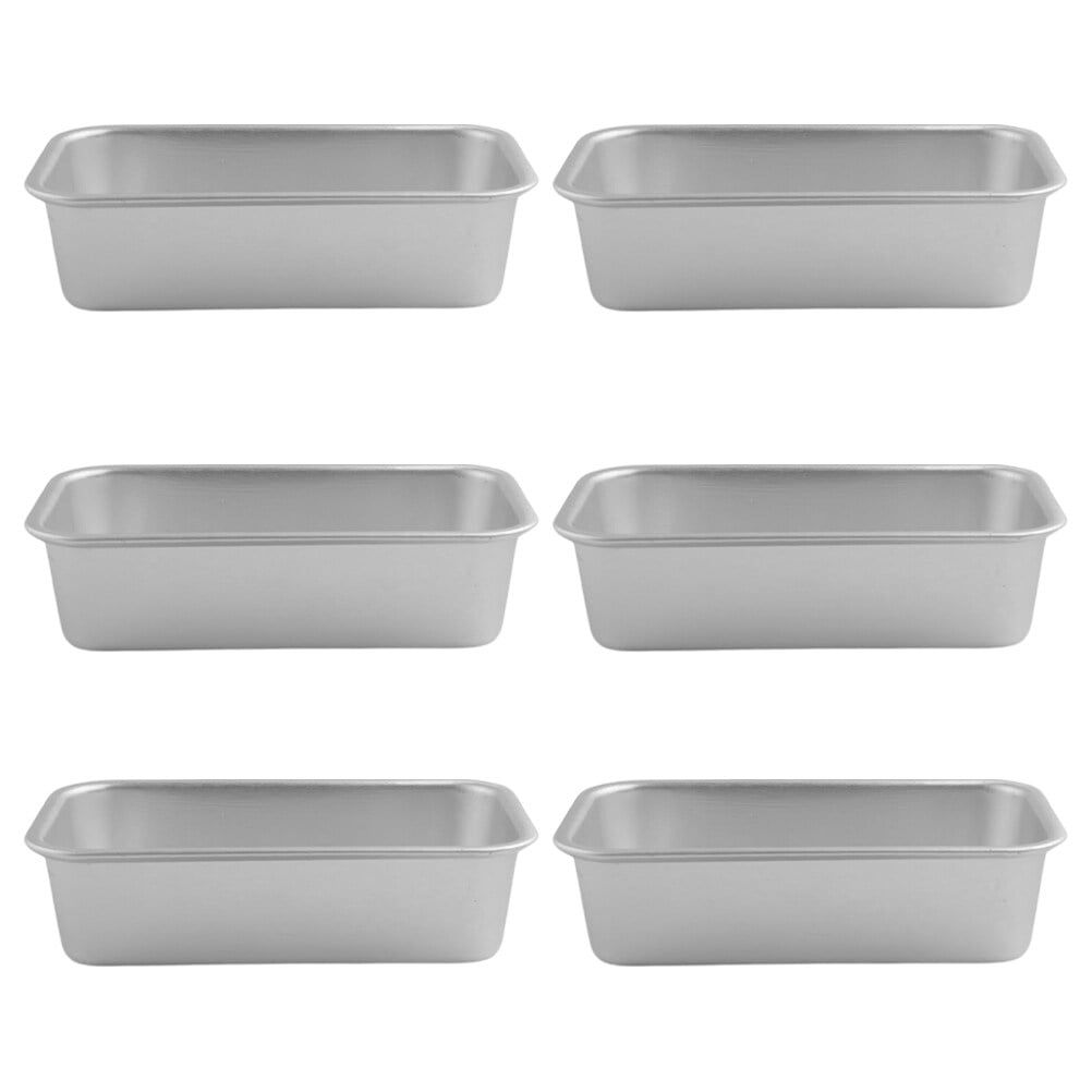 Set of 6 Mini Silver Carbon Steel Non-stick Loaf Pans