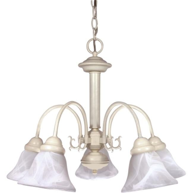 Ballerina 5-Light Textured White Chandelier with Glass Shades