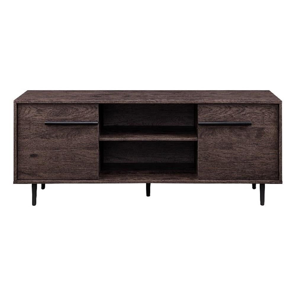 60" Sable Gray Modern Media Console with Glass Shelf