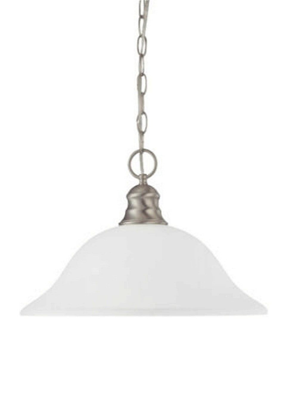 Elegant Brushed Nickel 16" Dome Pendant Light with Frosted Glass