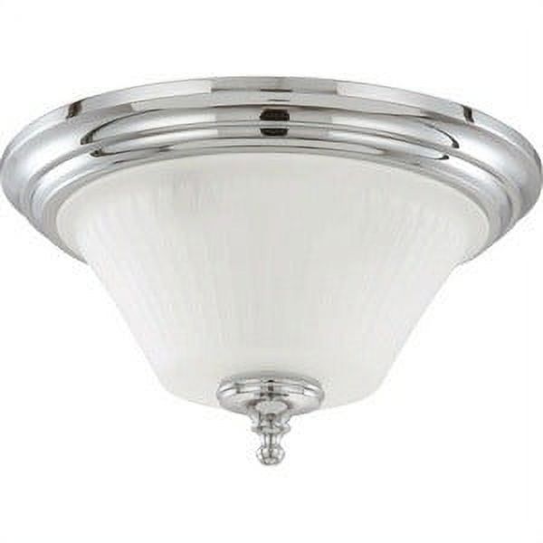 Elegant Embossed Chrome Dome Light Fixture 15" Flush Mount