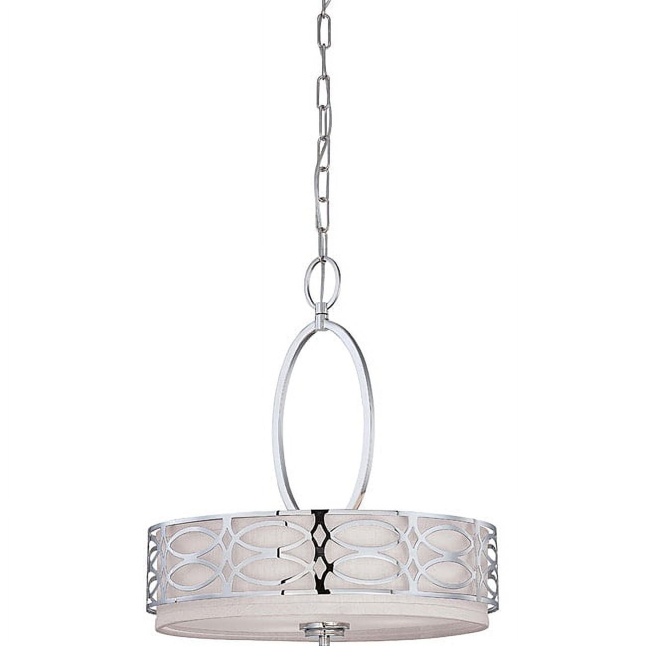 Harlow Polished Nickel 3-Light Drum Pendant with Neutral Shade