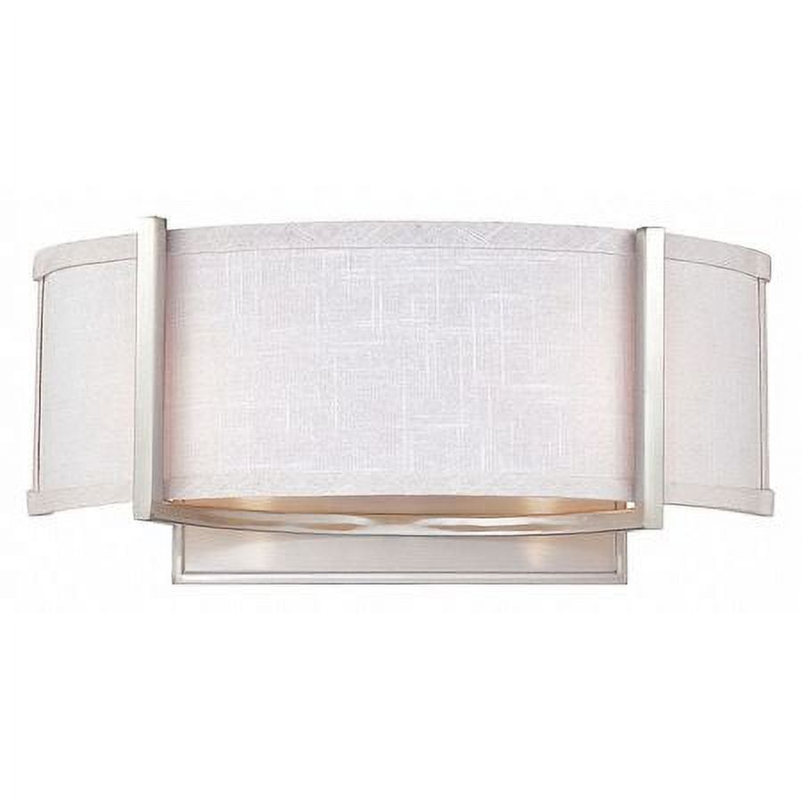 Gemini Brushed Nickel 2-Light Wall Sconce with Curved Shade