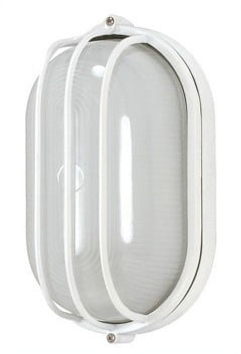 White Oval Cage Outdoor Wall Sconce with Steel Frame