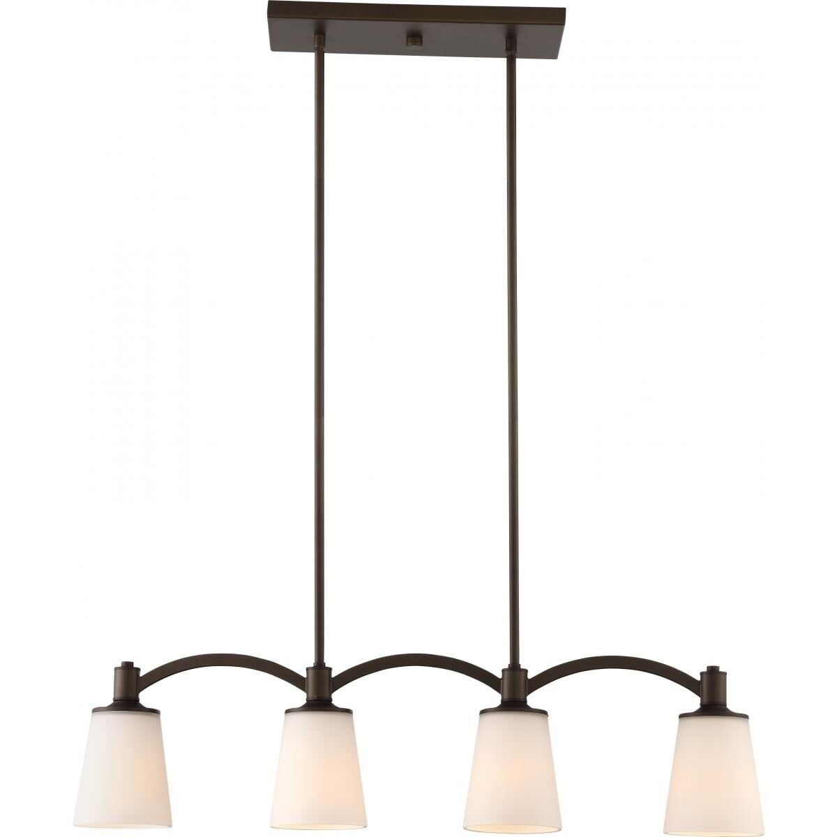 Laguna Aged Bronze 4-Light Island Pendant with Glass Shades