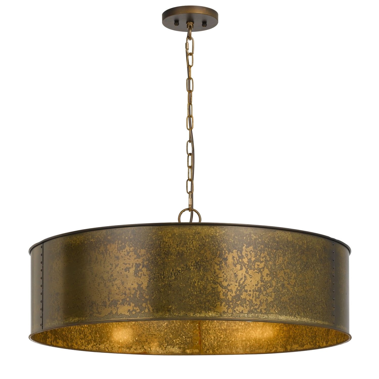 Distressed Gold 60-Inch Contemporary Metal Chandelier with 5 Lights