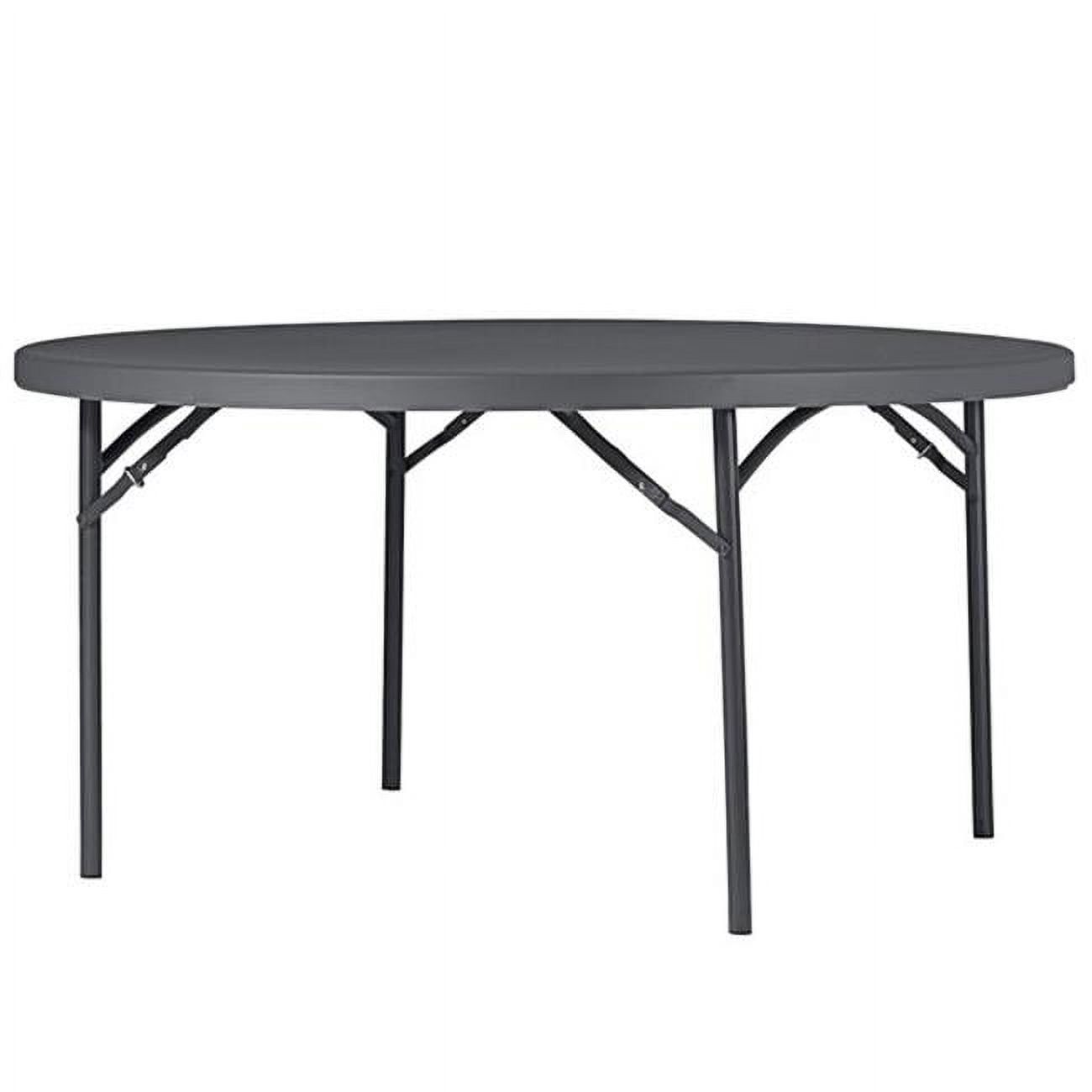 Elegant 60'' Round Gray Resin Folding Table for Events