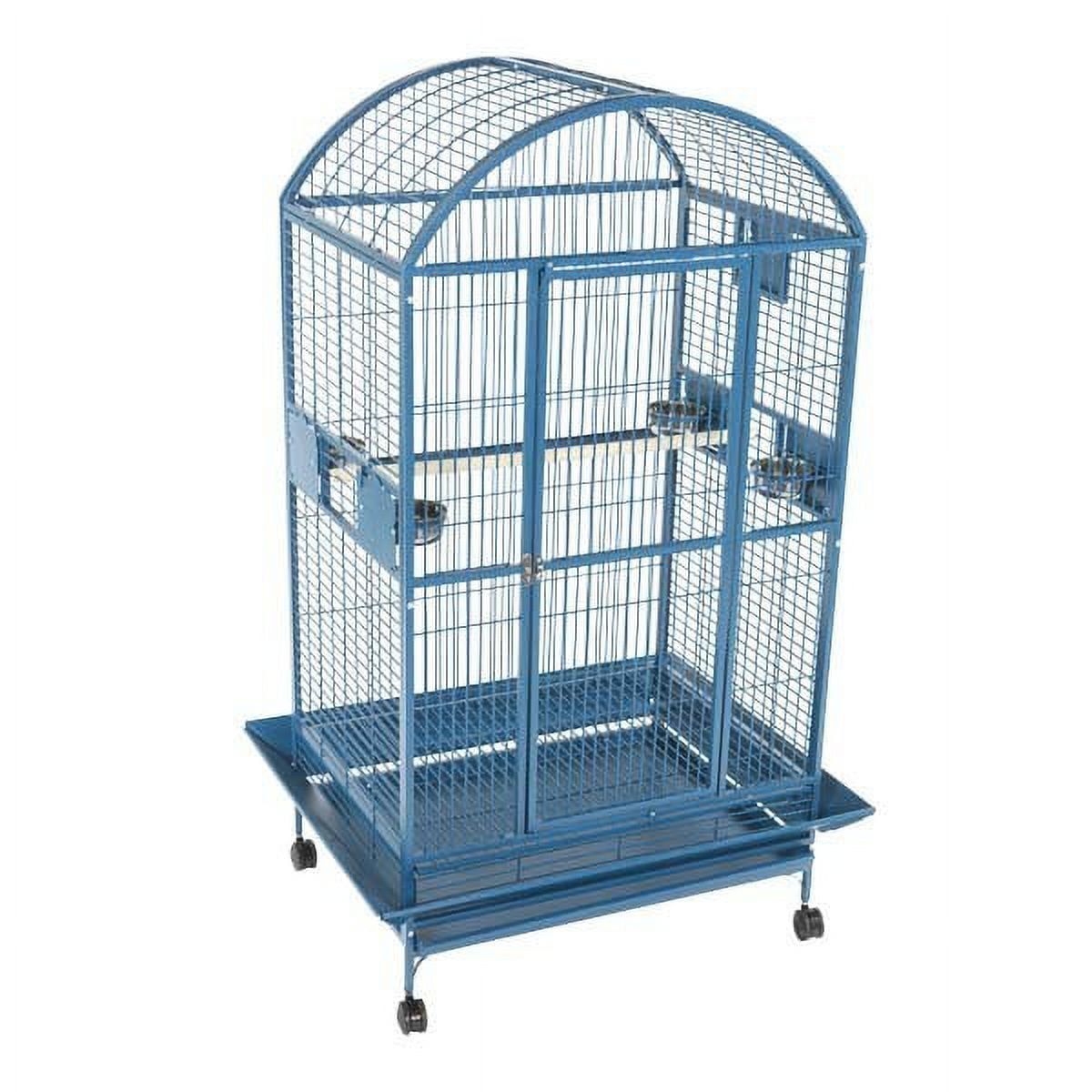 Black Steel Economy Play Top Bird Cage with Wheels