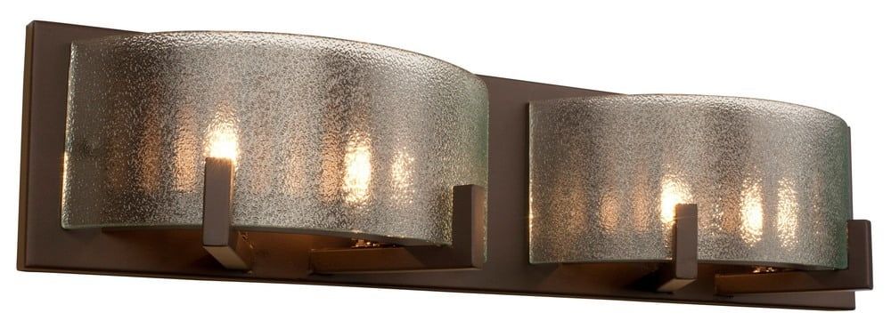 Firefly Warm Bronze 4-Light Bath Vanity with Micro Texture Glass