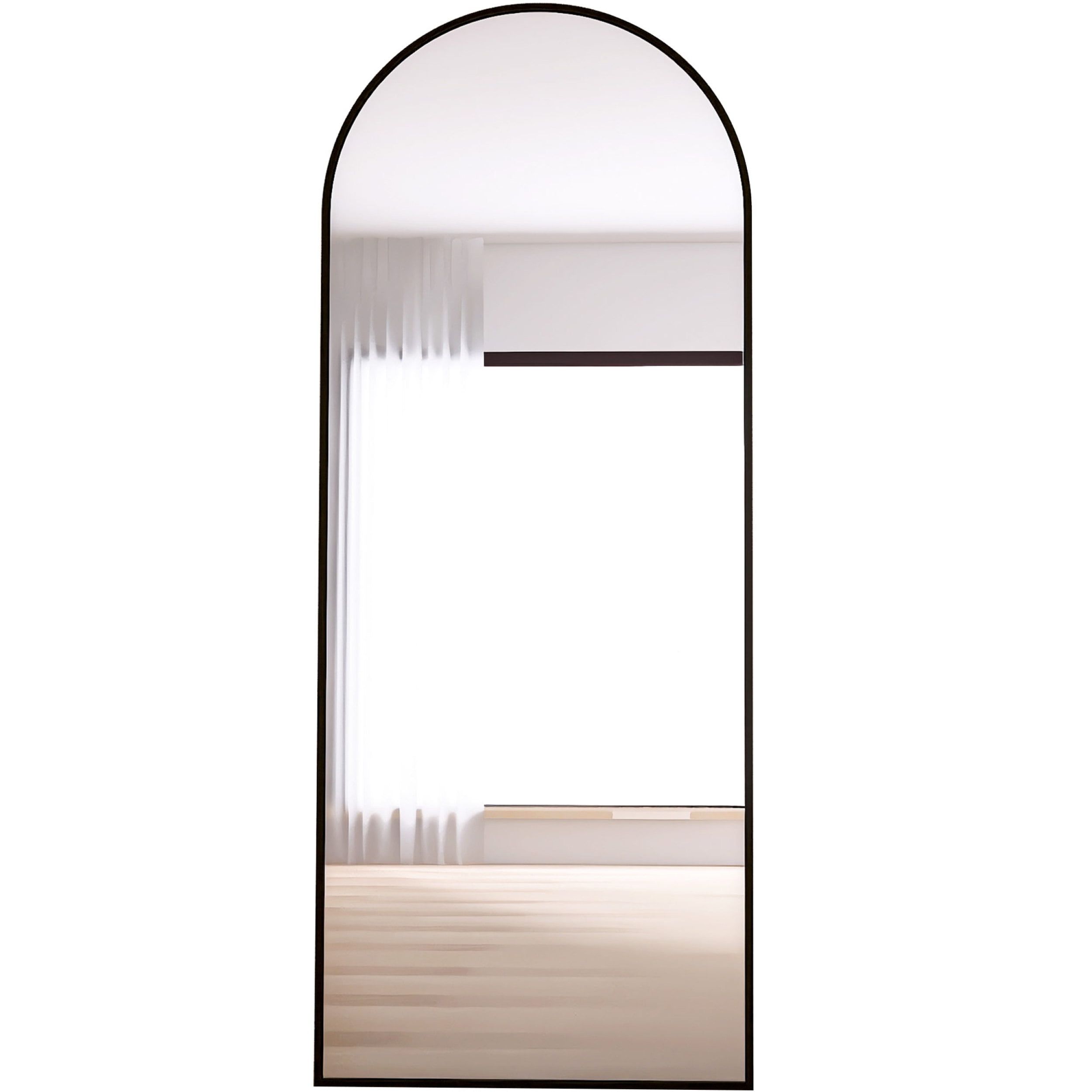 65" Black Arched Full Length Floor Mirror