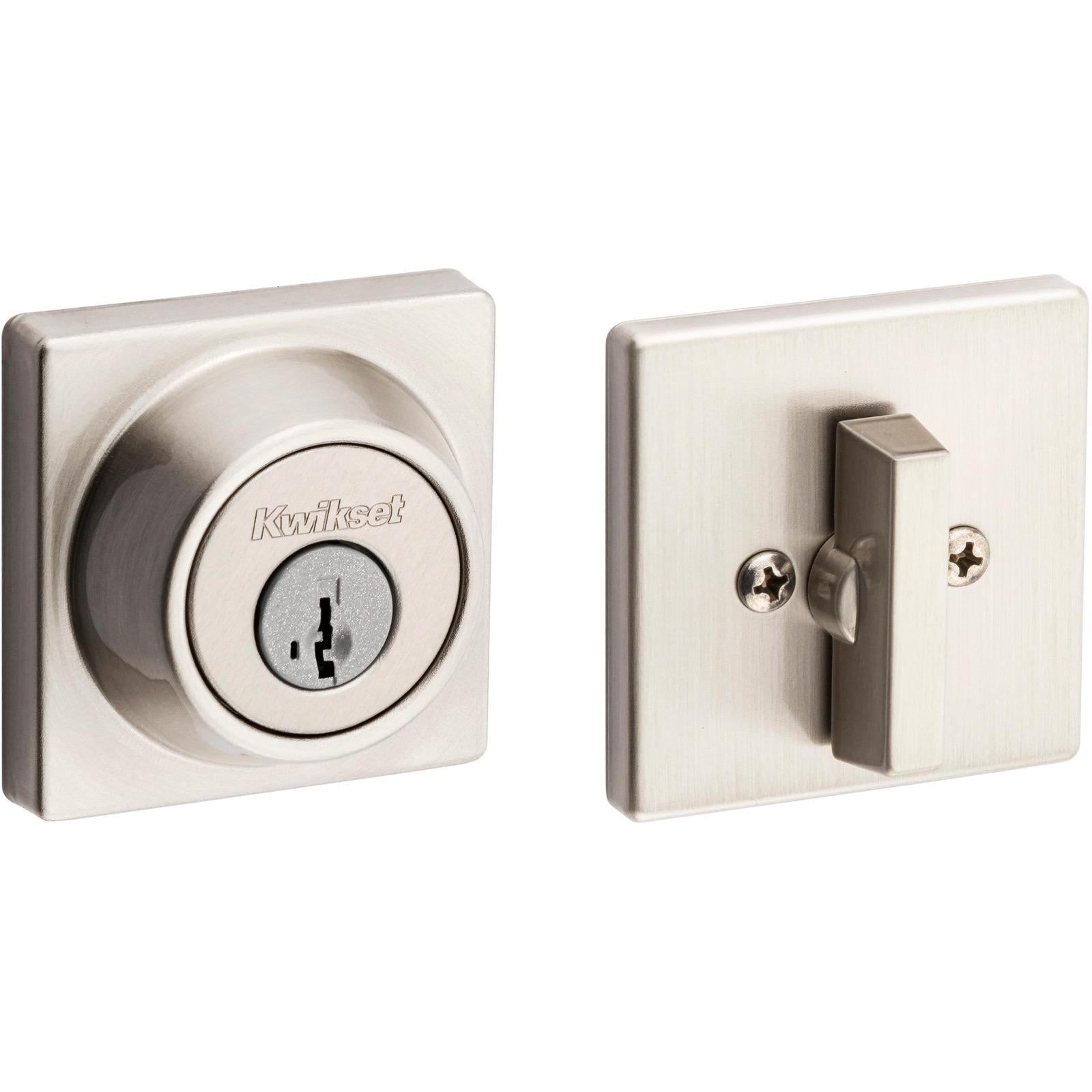 Satin Nickel Single Cylinder Modern Deadbolt Lock