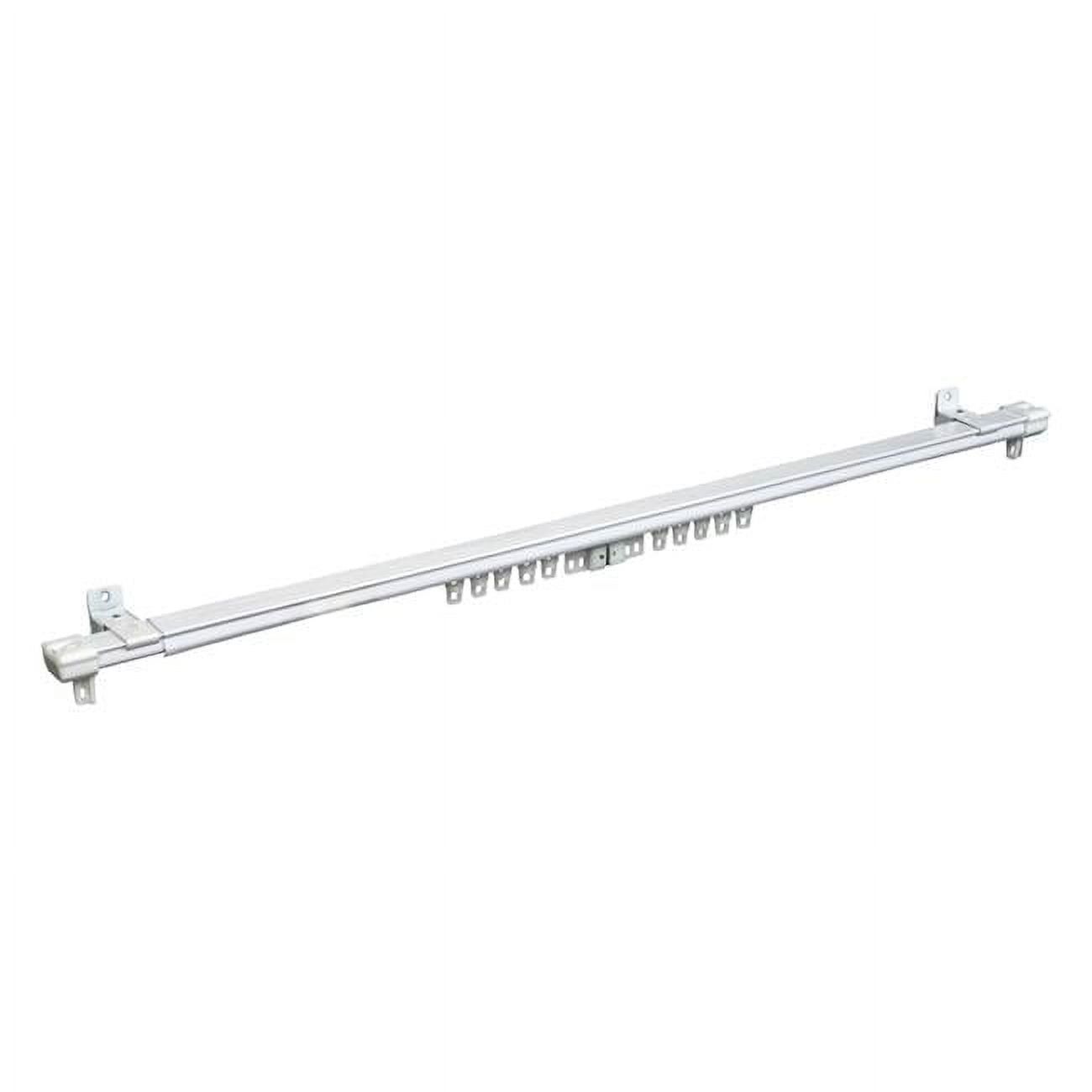 Adjustable White Cordless Traverse Curtain Rod 40-78 Inches